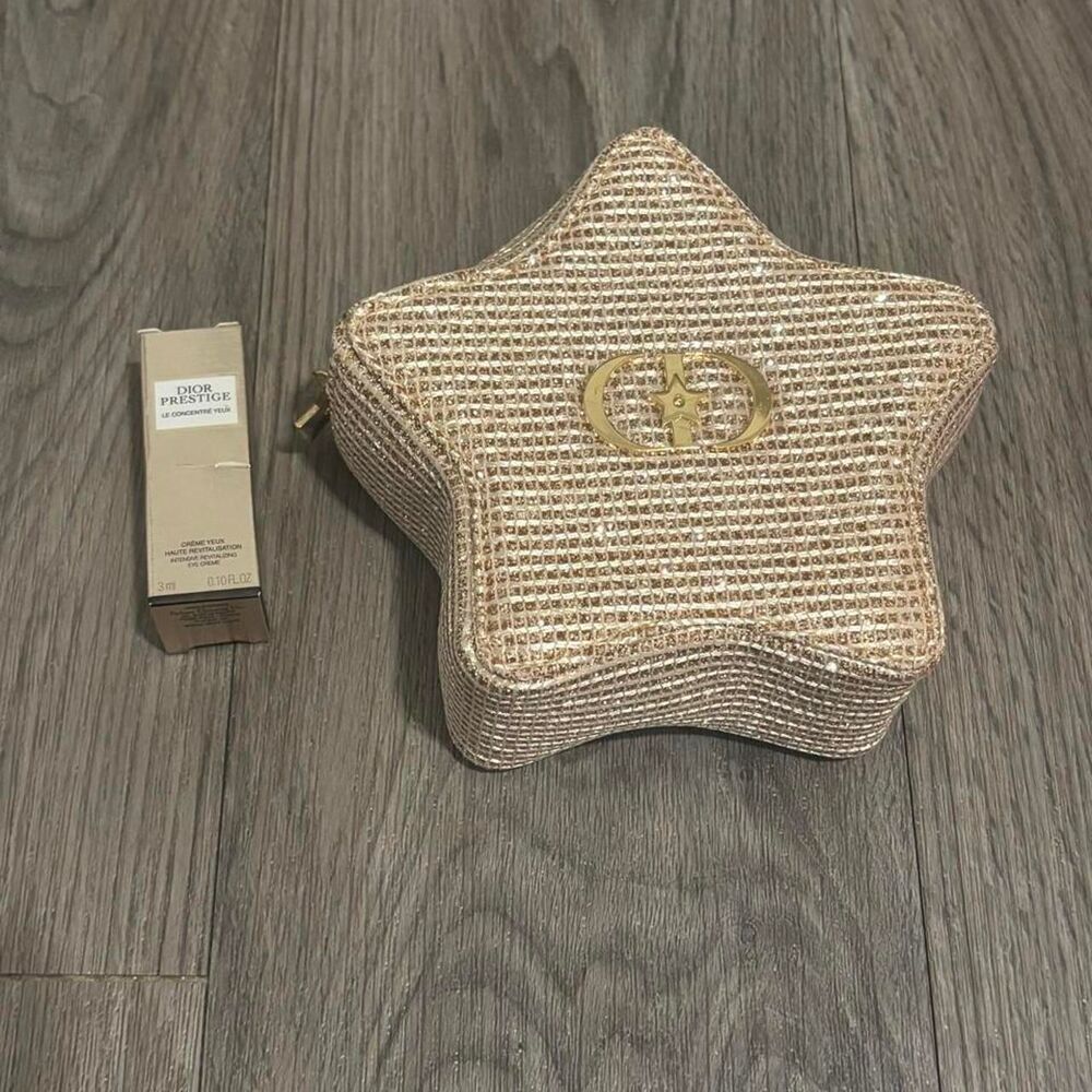Christian Dior Iconic Gold Star Cosmetic Case + Dior Prestige Eye Cream